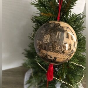 Vintage Style Holiday Ornament with Red Tassel